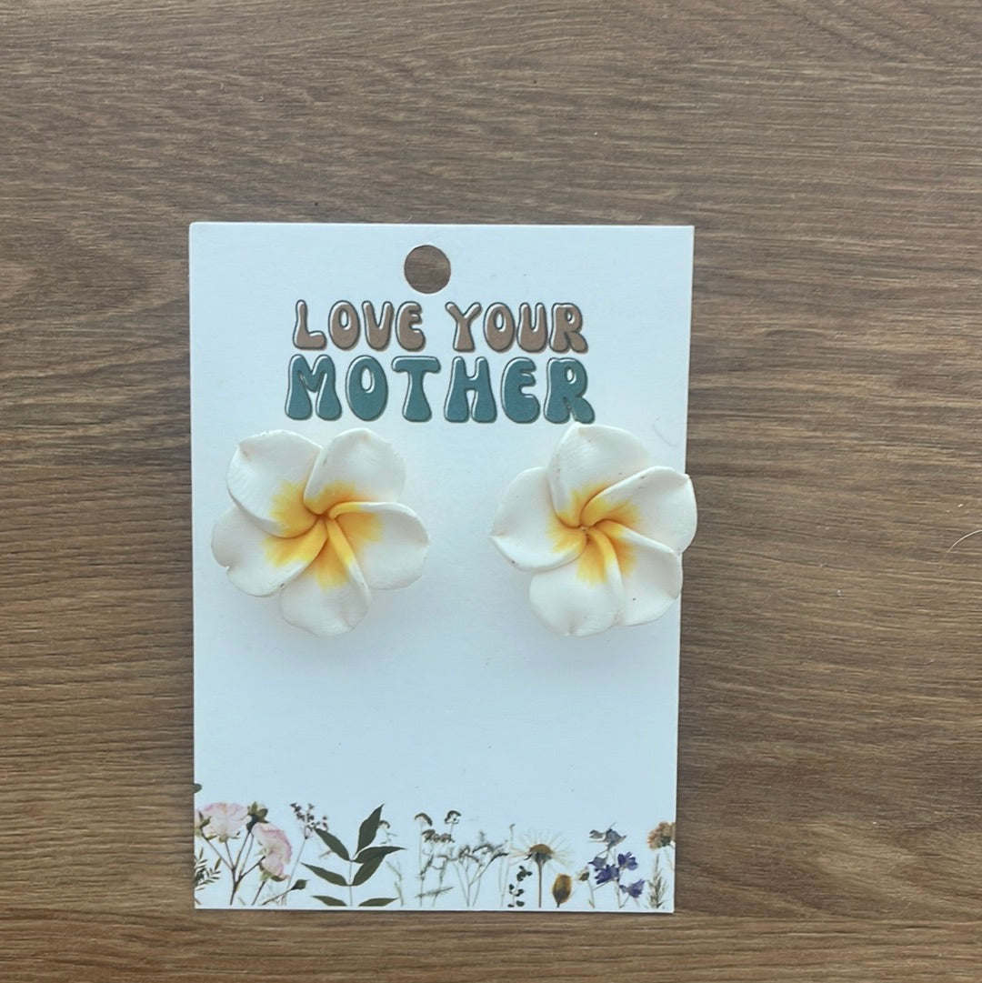 Plumeria Stud Earrings